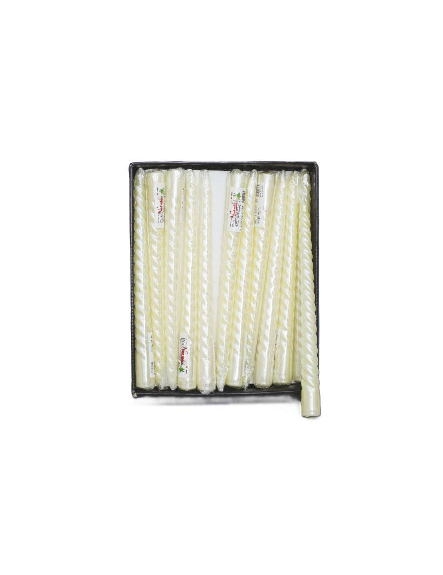 WHITE TORCIGLIONE CANDLE 24cm