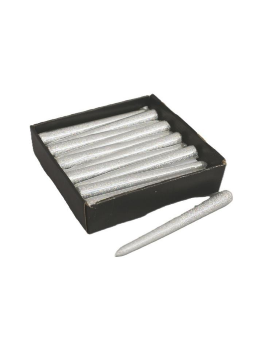 CANDELA GLITTER 20cm ARGENTO