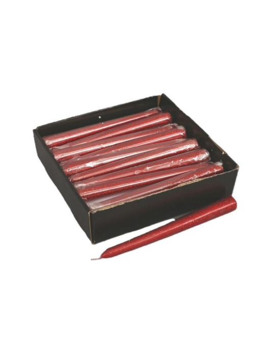 CANDELA GLITTER 20cm ROSSA