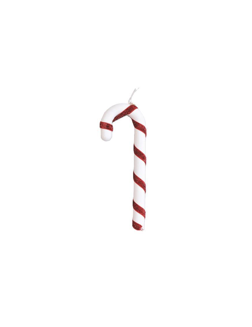 BASTONE GLITTER BIANCO/ROSSO 22cm