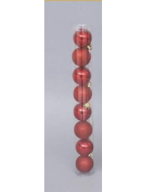 SFERE PVC ROSSE 40mm 8pz METALLIZZATO/GLITTERATO