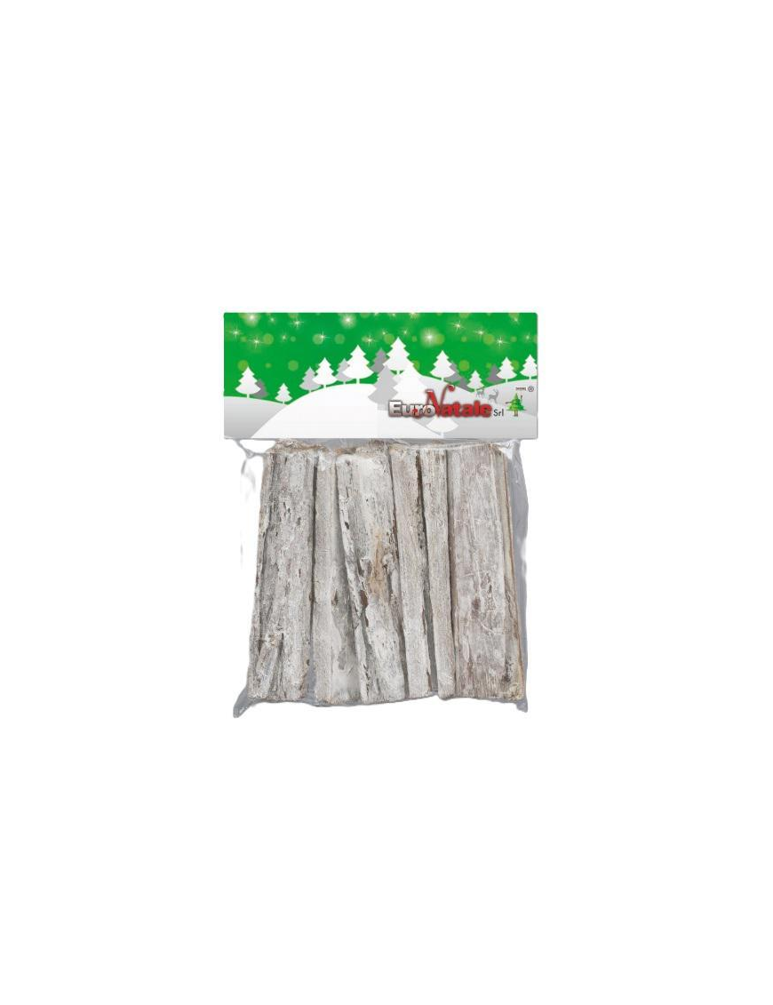 ACCESSORI PRESEPE CORTECCIA LEGNO BIANCO 10pezzi