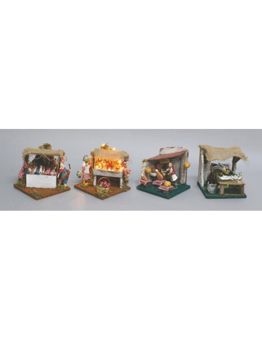 SCENA DA PRESEPE  20x14cm CON PASTORE + LUCE