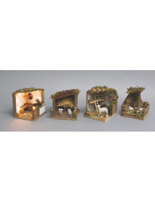 NATIVITY SCENE 20x14cm WITH SHEEP + LIGHT