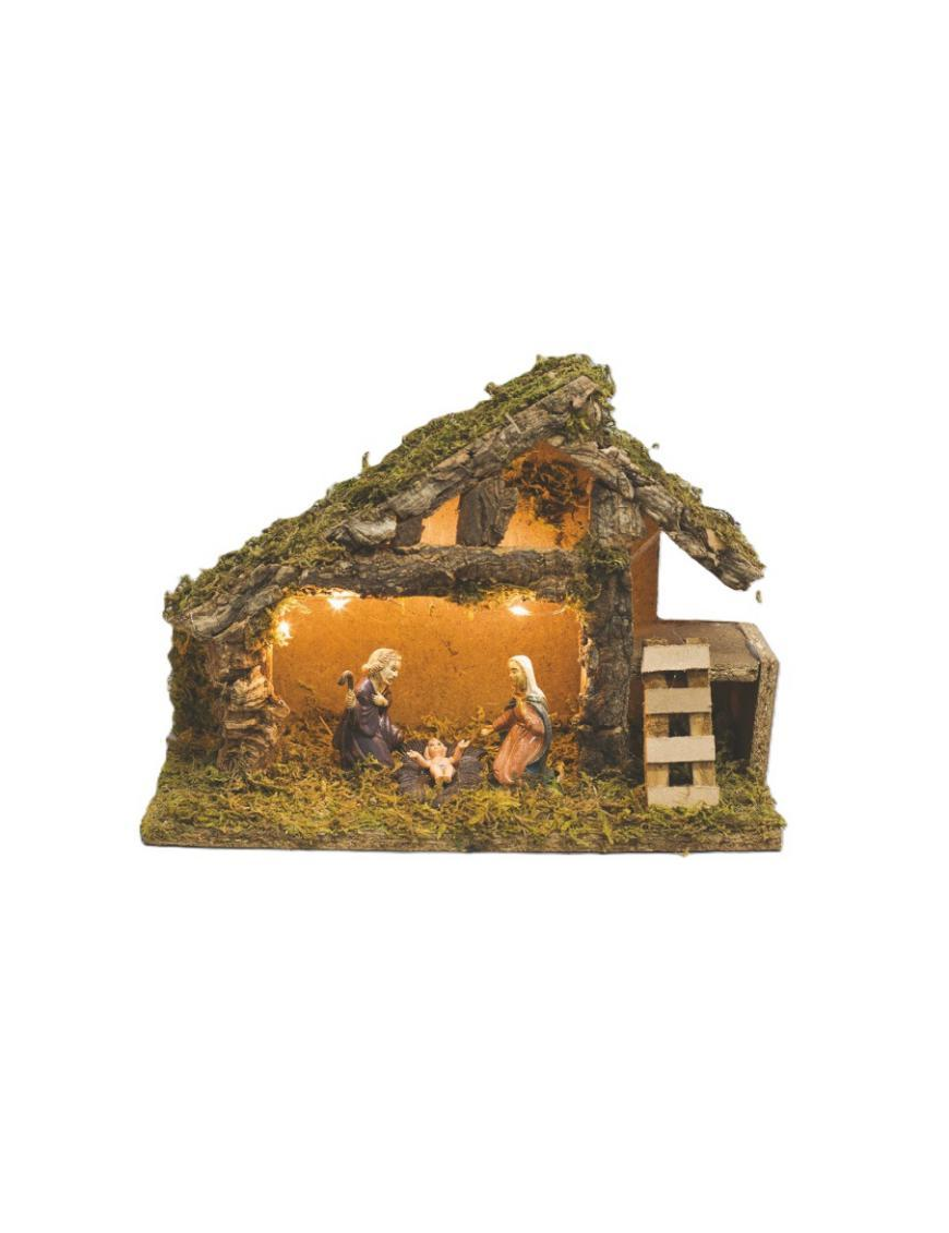CAPANNA 31x12x21cm CON NATIVITa' + LUC