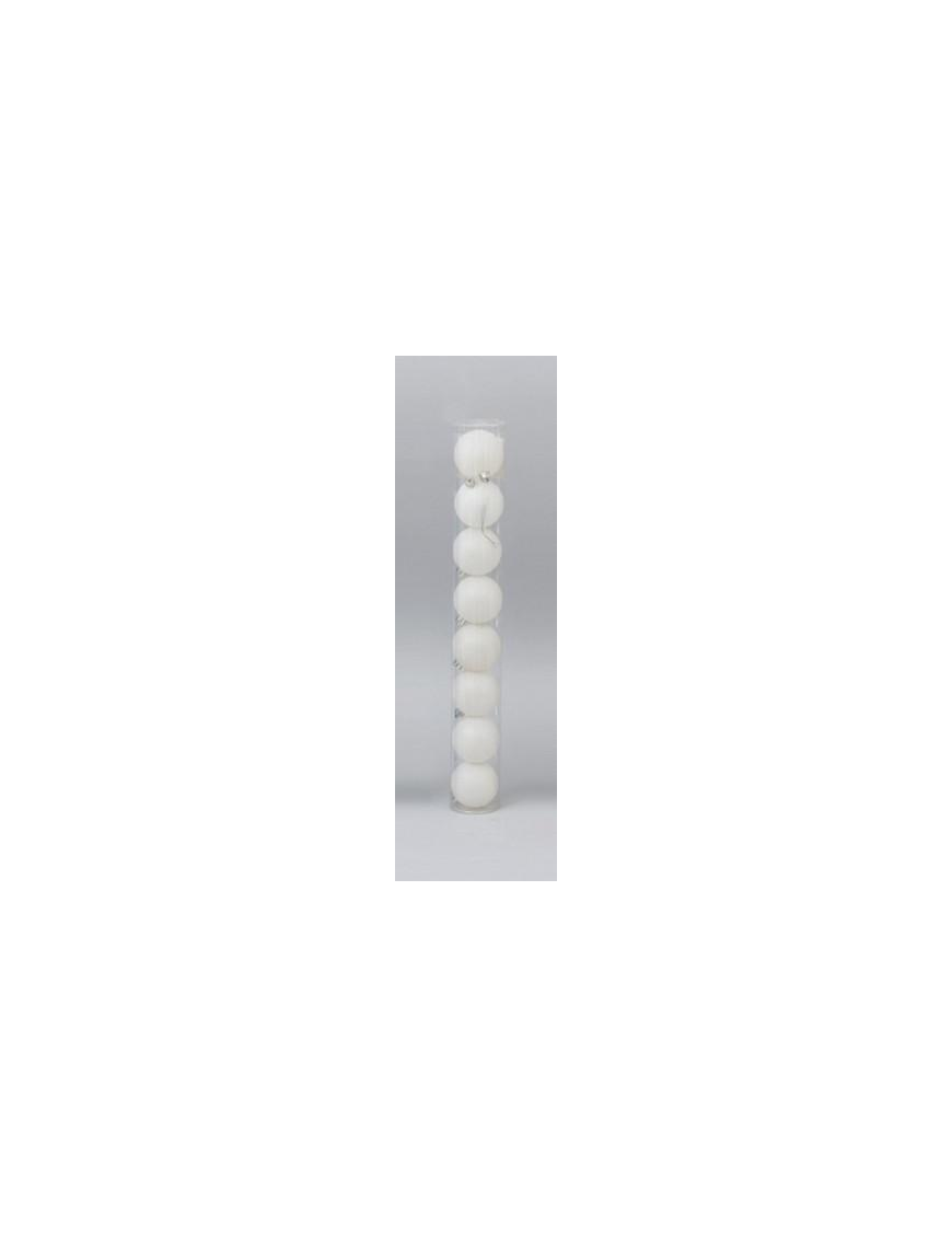 8pcs 40mm White PVC Balls Metallic/Glittery