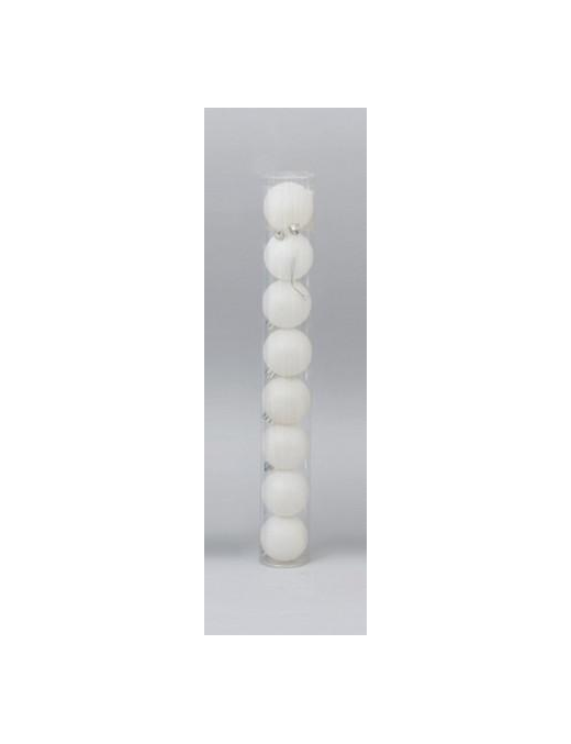 8pcs 40mm White PVC Balls Metallic/Glittery