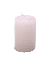 WHITE GLITTER CYLINDER CANDLE 5x7.5cm