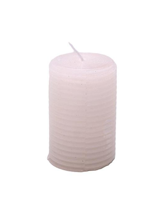 CANDELA CILINDRO BIANCO GLITTER 5x7,5cm