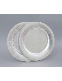 METALLIC SILVER CHARGER PLATE 33cm 2 pieces
