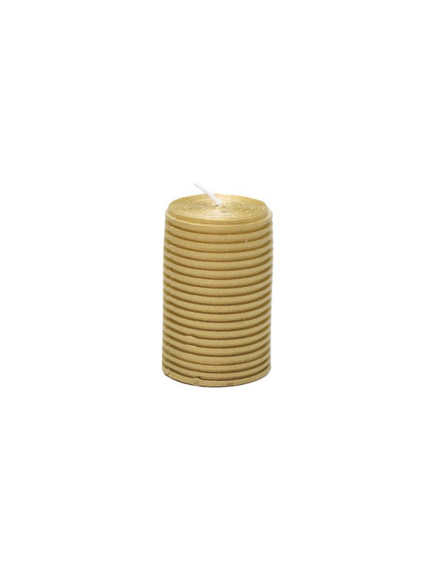 GOLD GLITTER CYLINDER CANDLE 5x7.5cm