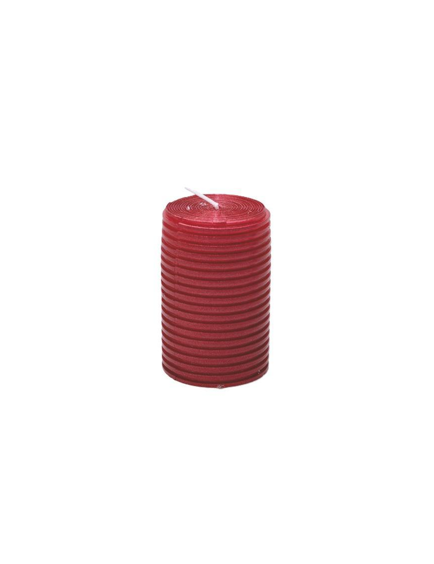 CANDELA CILINDRO GLITTERATO ROSSO 5x7,5cm