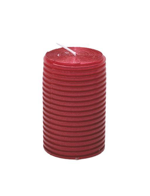 CANDELA CILINDRO GLITTERATO ROSSO 5x7,5cm