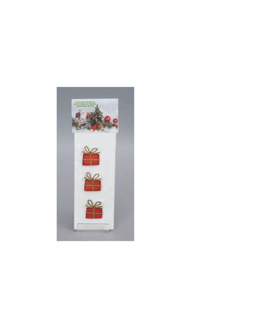 DECORAZIONE PACCHI REGALO LEGNO 3pz $$