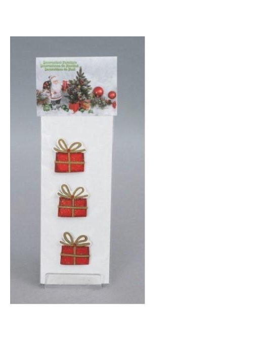 DECORAZIONE PACCHI REGALO LEGNO 3pz $$