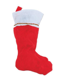 CALZA PANNO 43cm ROSSA CON BORDO BIANO