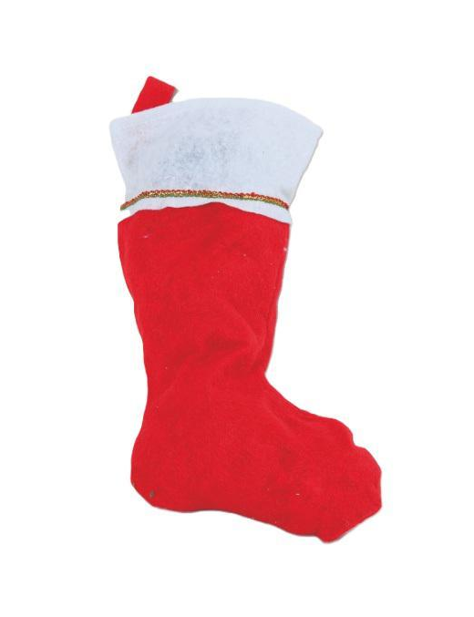 RED CLOTH SOCKS 43cm WITH WHITE EDGE