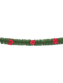 GREEN PVC THREAD mm120x3m WITH CHRISTMAS FLOWERS