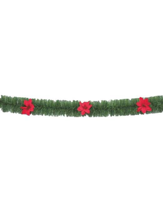 GREEN PVC THREAD mm120x3m WITH CHRISTMAS FLOWERS