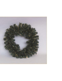 CORONA PVC/FERRO 35cm VERDE/ORO AP-478