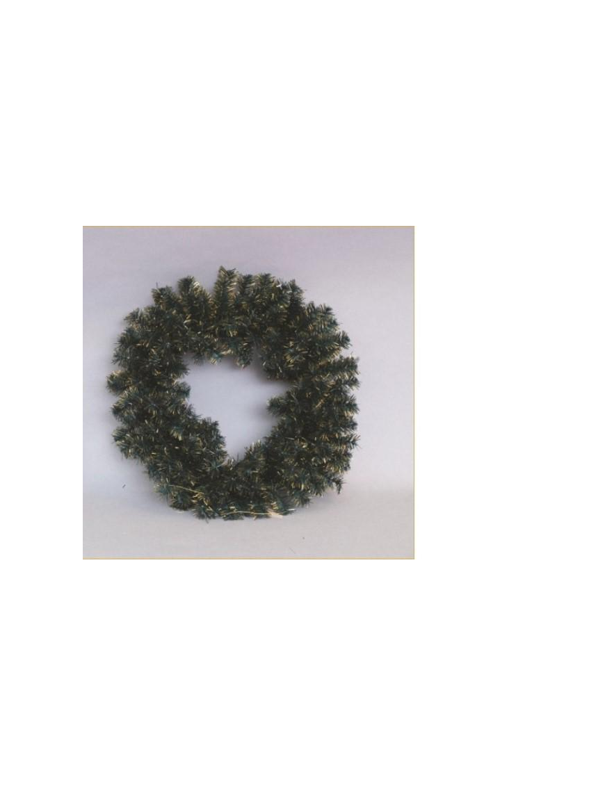 CORONA PVC/FERRO 35cm VERDE/ORO AP-478