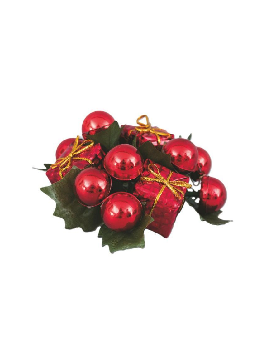 GIROCANDELA 10cm CON PACCHI ROSSO