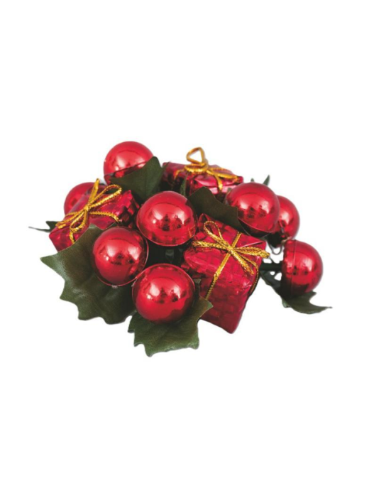 GIROCANDELA 10cm CON PACCHI ROSSO