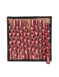 FLAME CANDLE 26cm METALLIC RED