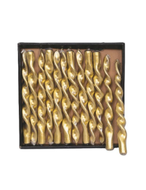 FLAME CANDLE 26cm METALLIC GOLD