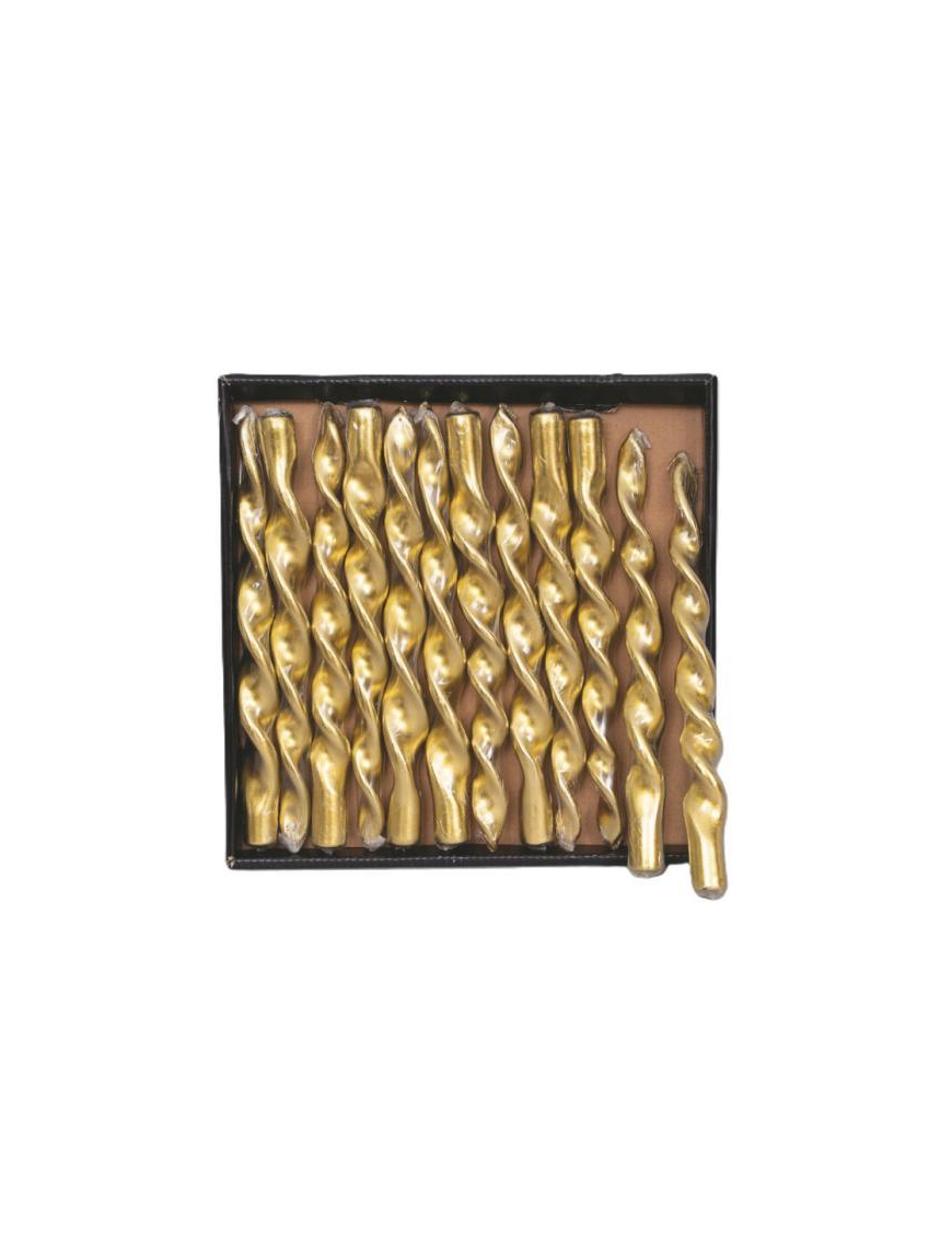 FLAME CANDLE 26cm METALLIC GOLD
