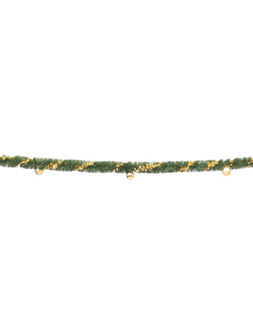 FILO VERDE cm80x3mt CON SPIRALE ORO+SFERE