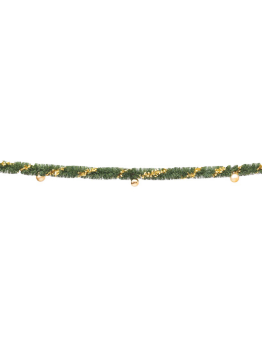 FILO VERDE cm80x3mt CON SPIRALE ORO+SFERE