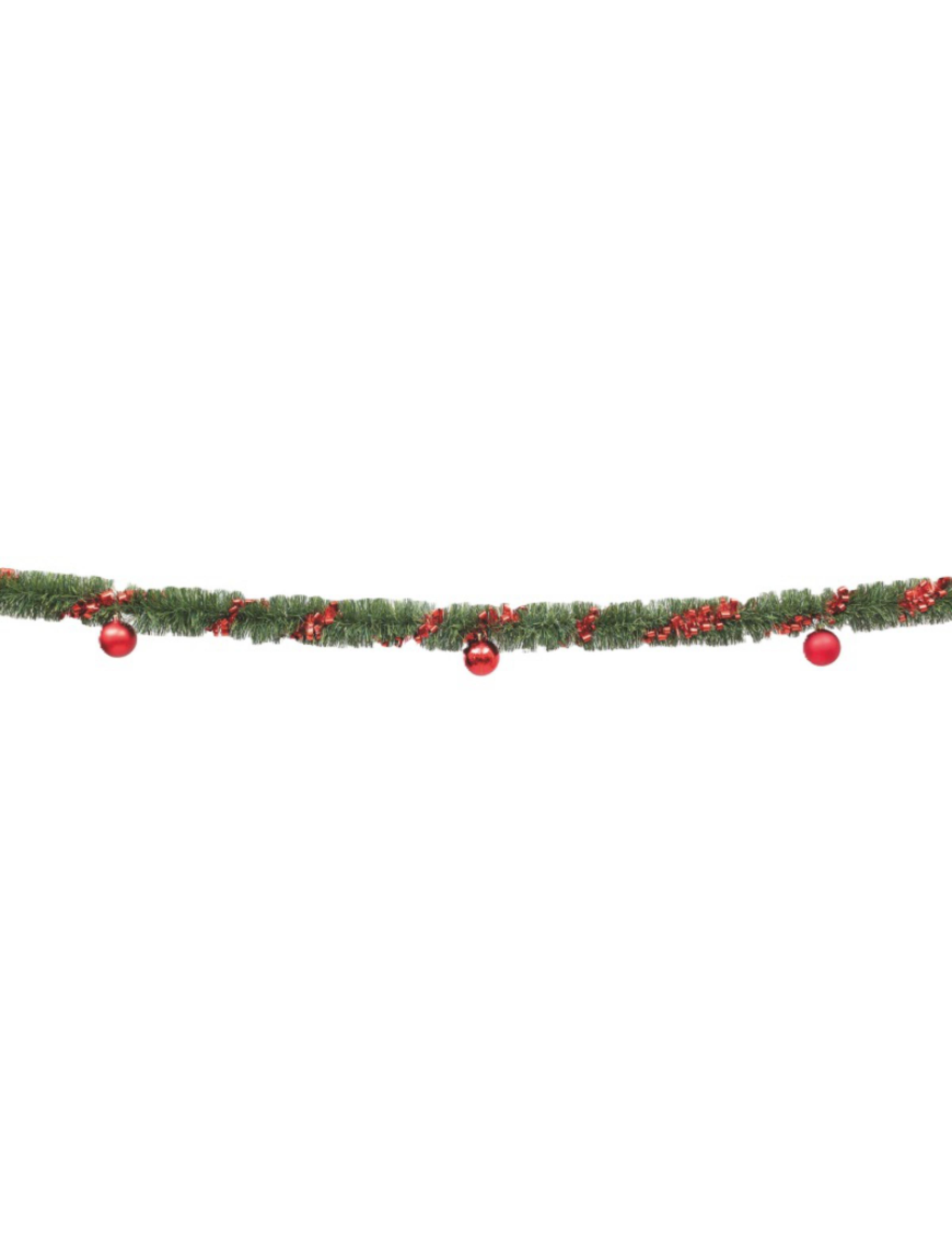 FILO VERDE cm80x3mt CON SPIRALE ROSSA+SFERE