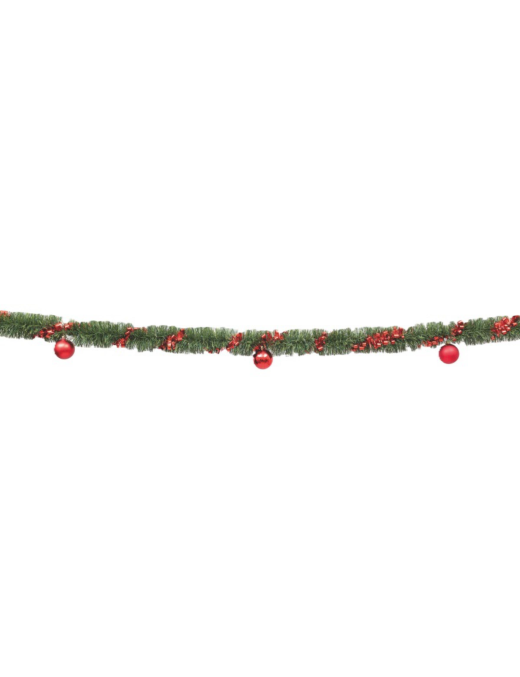 FILO VERDE cm80x3mt CON SPIRALE ROSSA+SFERE