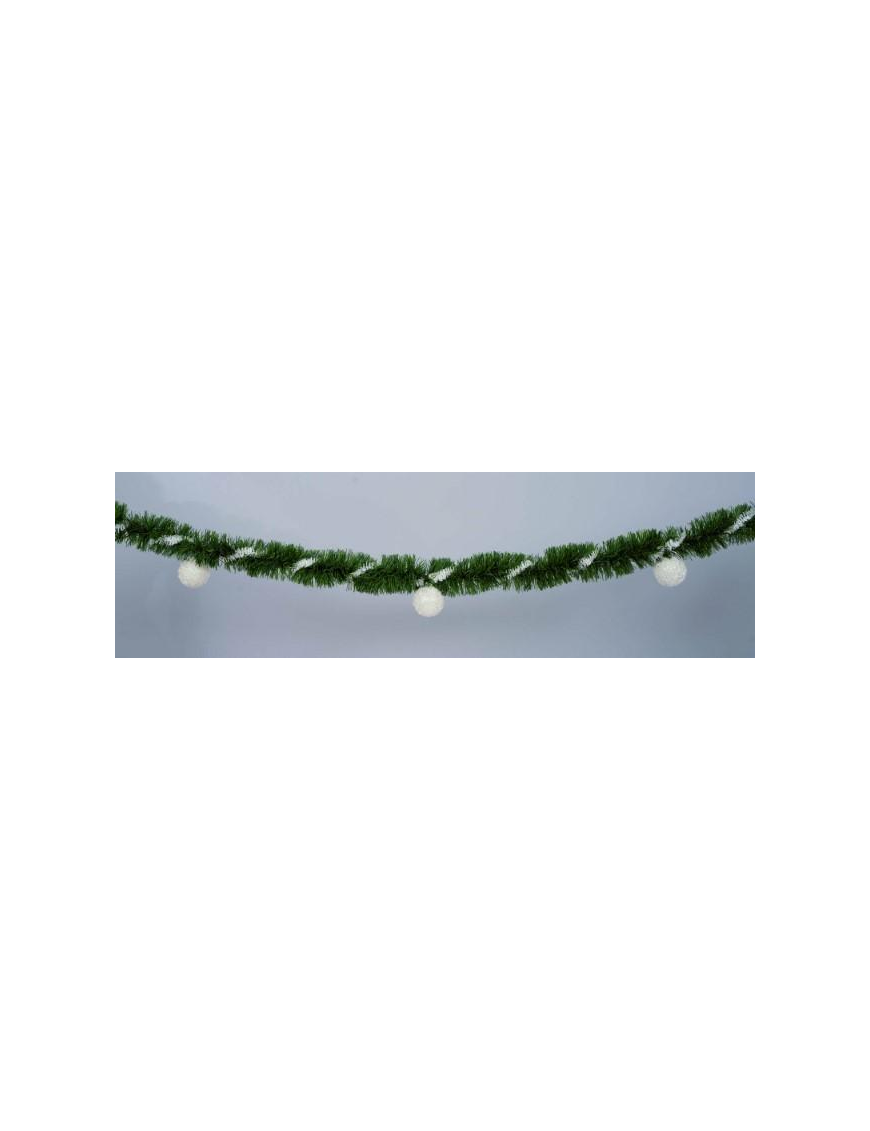 GREEN THREAD cm80x3m WITH WHITE SPIRAL+BALLS