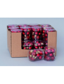 RED PVC SPHERES 20mm 12pcs METALLIC/SATIN/GLITTERY