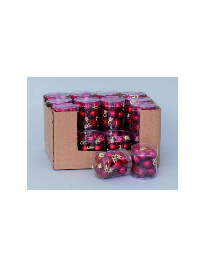 SFERE PVC ROSSE 20mm 12pz  METALLIZZATO/SATINATO/GLITTERATO