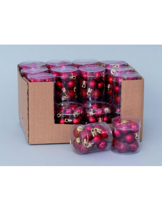 SFERE PVC ROSSE 20mm 12pz  METALLIZZATO/SATINATO/GLITTERATO