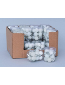 20mm WHITE PVC SPHERES 12pcs METALLIC/SATIN/GLITTERY