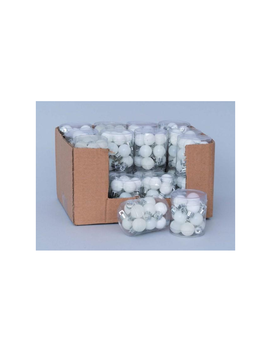SFERE PVC BIANCHE 20mm 12pz  METALLIZZATO/SATINATO/GLITTERATO