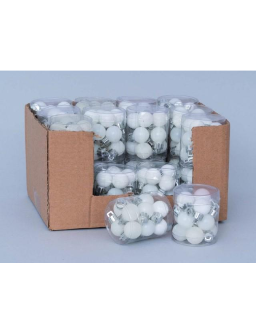 20mm WHITE PVC SPHERES 12pcs METALLIC/SATIN/GLITTERY
