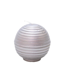 RIBBED SPHERE CANDLE 60mm SILVER
