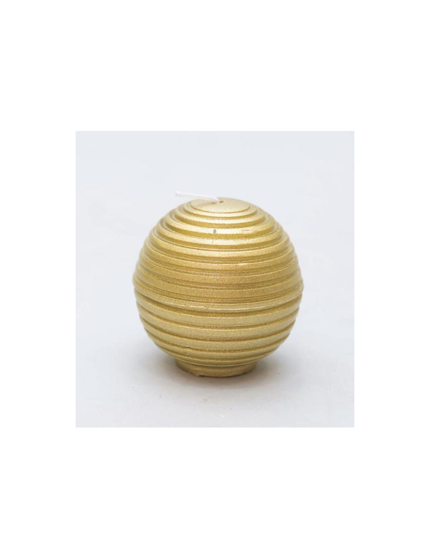 CANDELA SFERA RIGATA 60mm ORO
