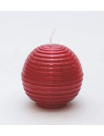 CANDELA SFERA RIGATA 60mm ROSSO