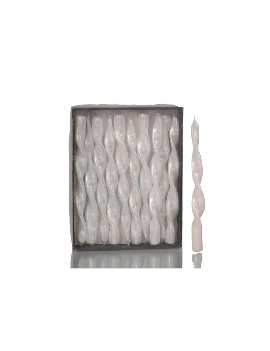 GLITTER FLAME CANDLE 26cm WHITE