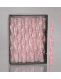 GLITTER FLAME CANDLE 26cm PINK