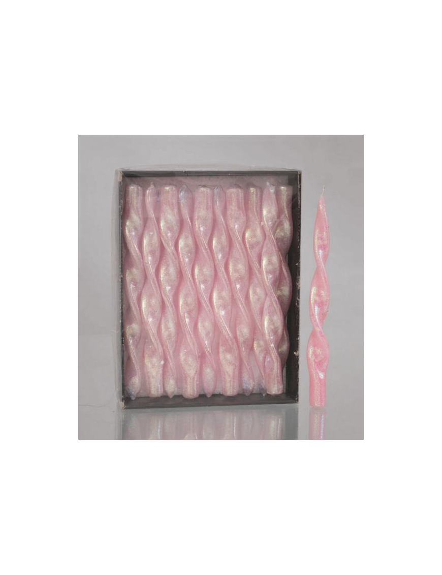 GLITTER FLAME CANDLE 26cm PINK