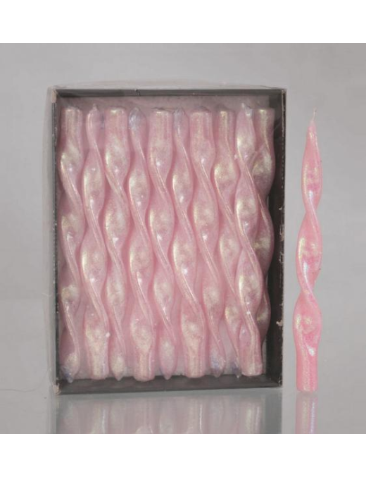 GLITTER FLAME CANDLE 26cm PINK