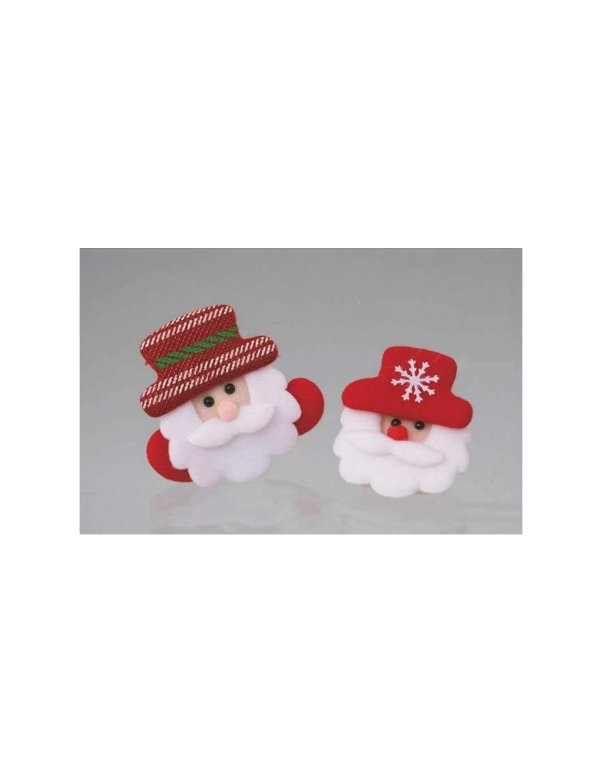 SPILLA TESTA BABBO NATALE LUMINOSO  9cm