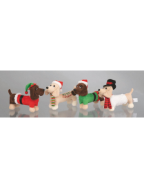 CHRISTMAS PLUSH DASHSHUND DOG 8x20x21cm